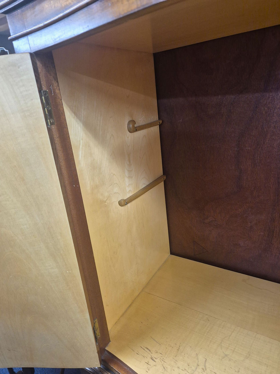 Thumbnail: 20thC Burr Walnut Serpentine Front Drinks Cabinet by Reprodux