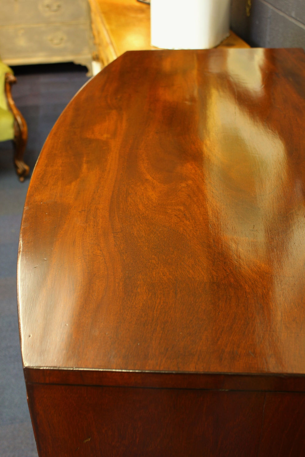 Thumbnail: Georgian Mahogany Bow Front Chest of Drawers