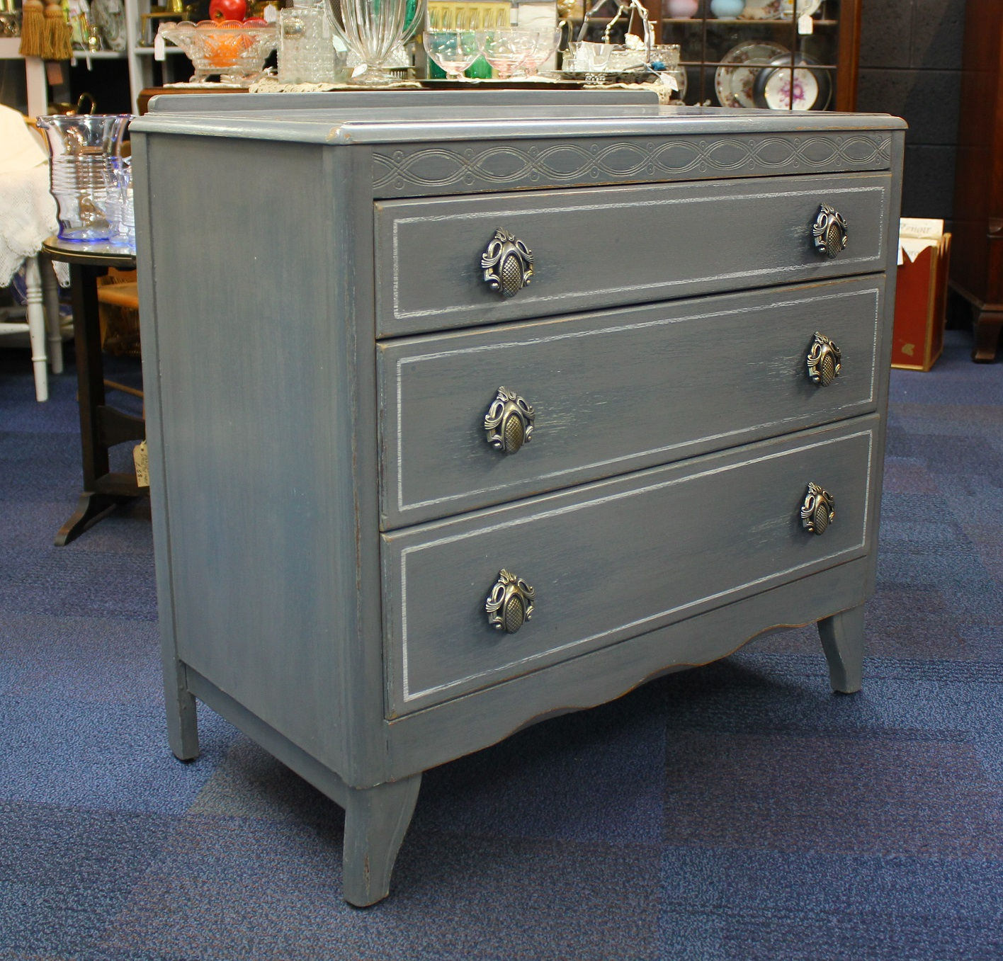 20th Century 3 Drawer Chest with Later Paint Finish