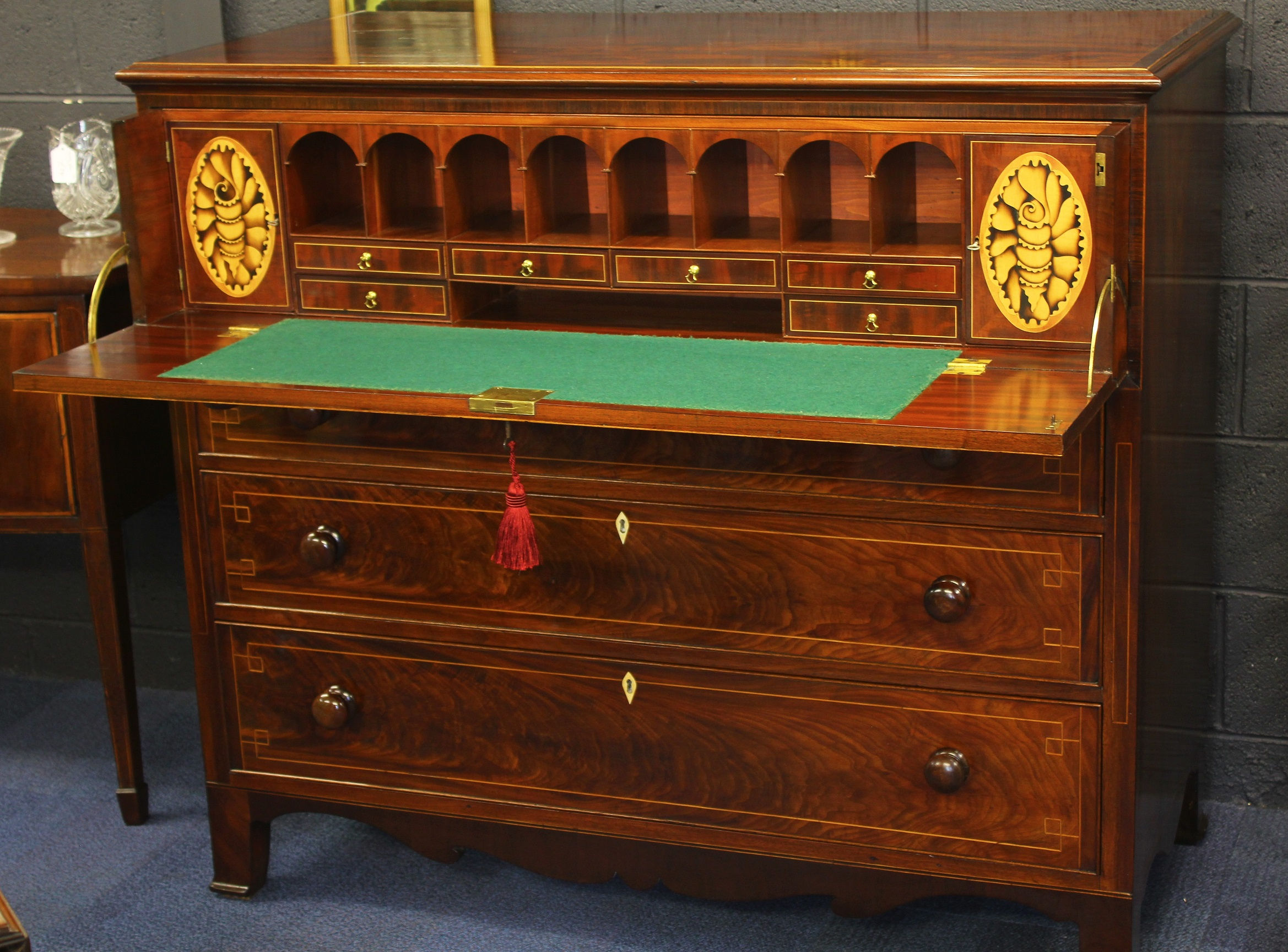 Georgian Mahogany Secretaire Chest