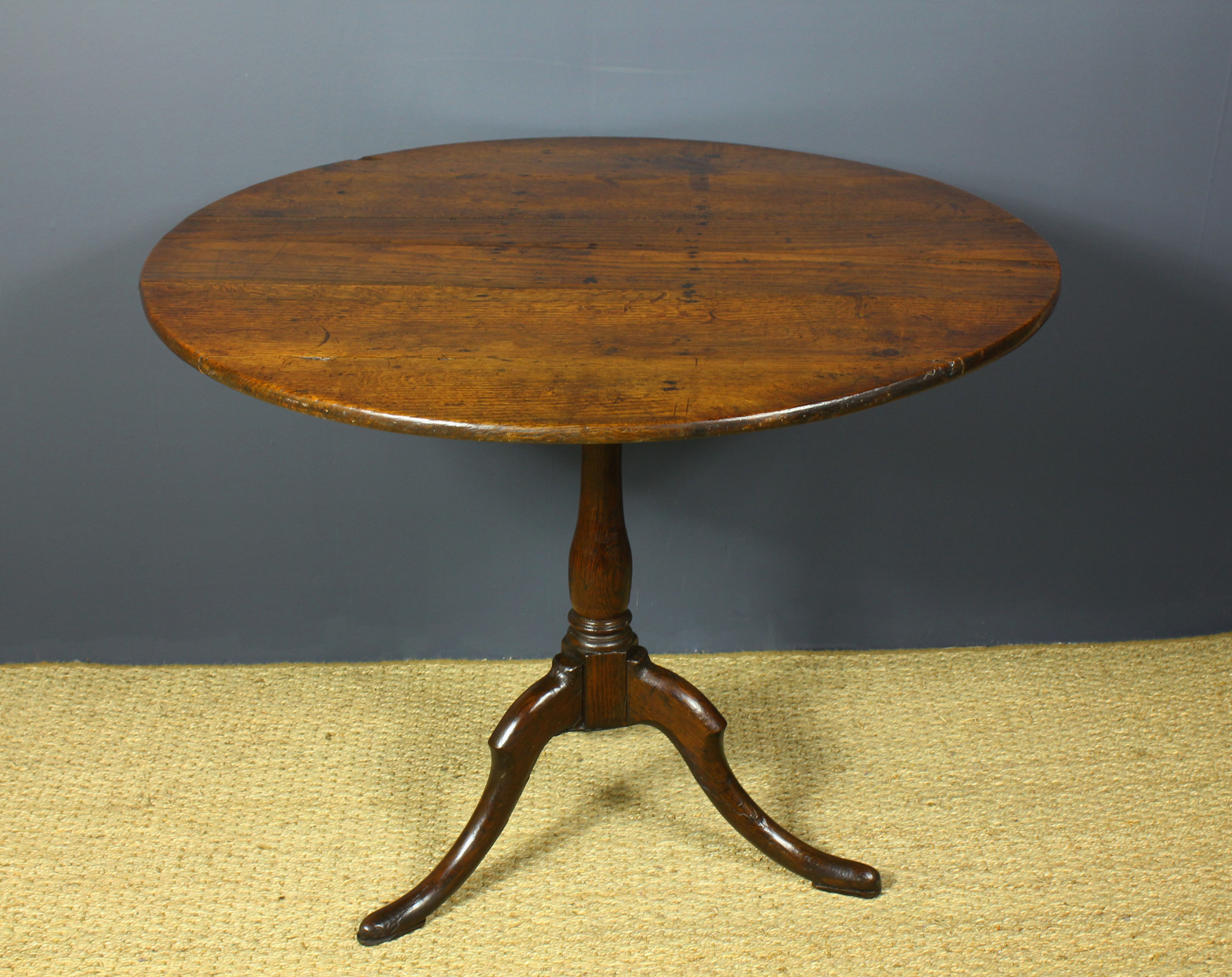 Georgian Oak Tilt Top Bird Cage Table