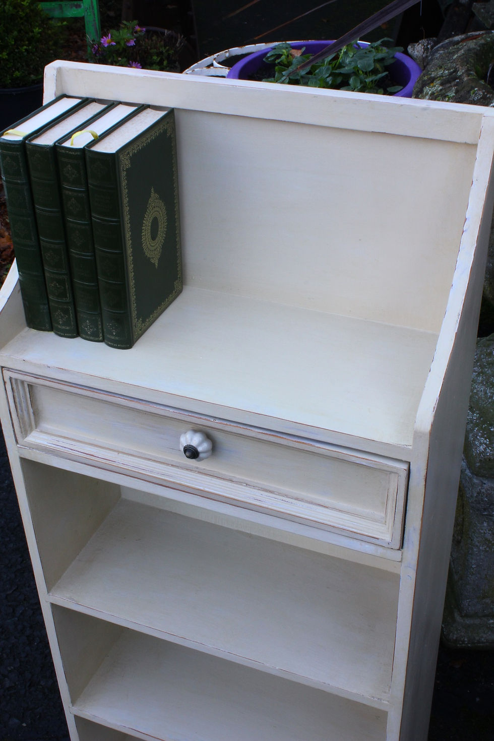 Thumbnail: Vintage Painted Bookcase with Drawer