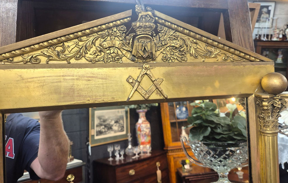 Thumbnail: 19thC Masonic Gilt Architectural Mirror
