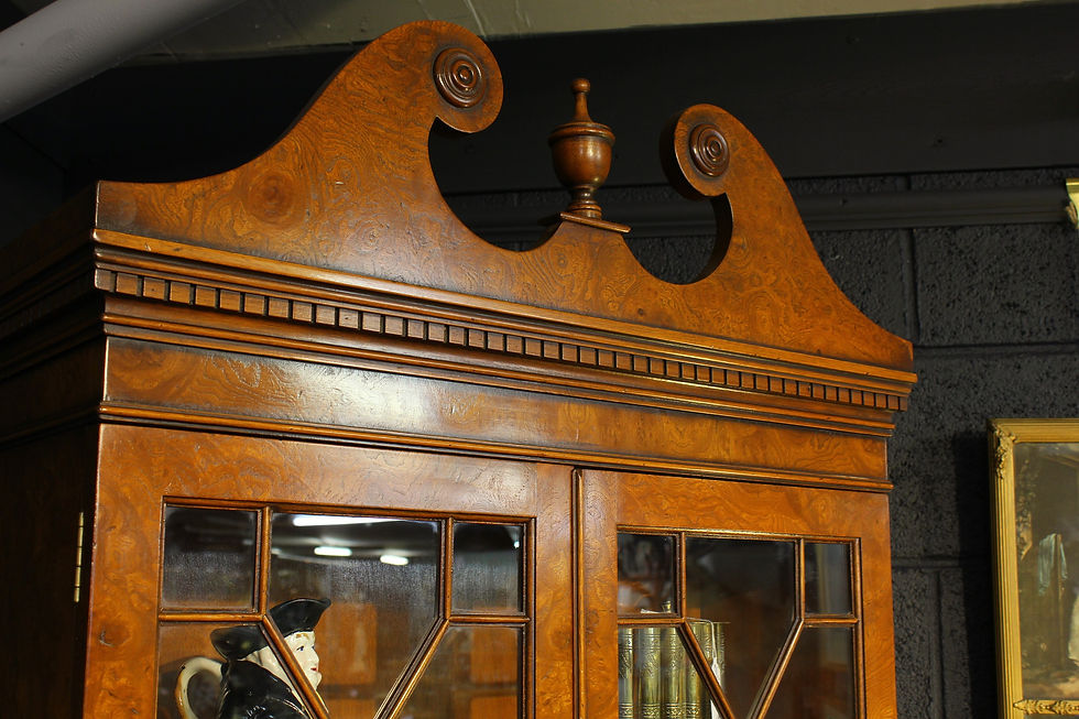 Thumbnail: Quality Burr Elm Bureau Bookcase