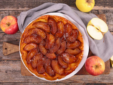 Gâteau pommes et poires caramélisé