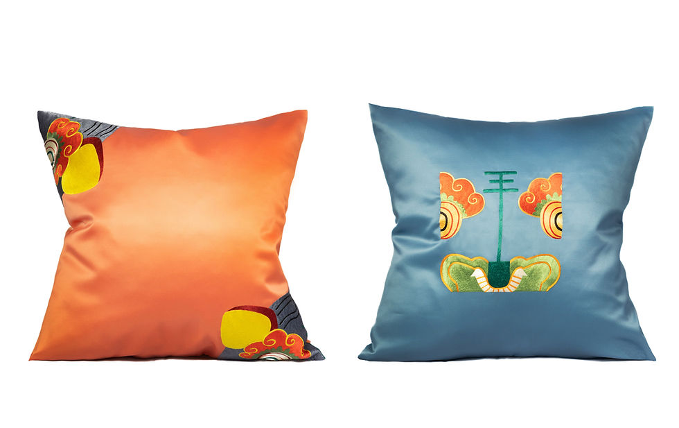 Handmade silk cushions