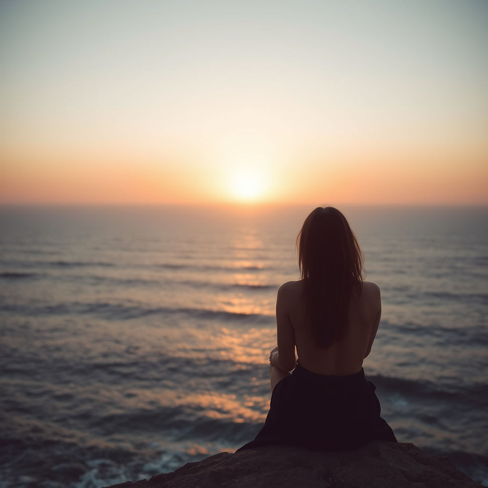 Woman looking out alone community with Laurie Sheridan