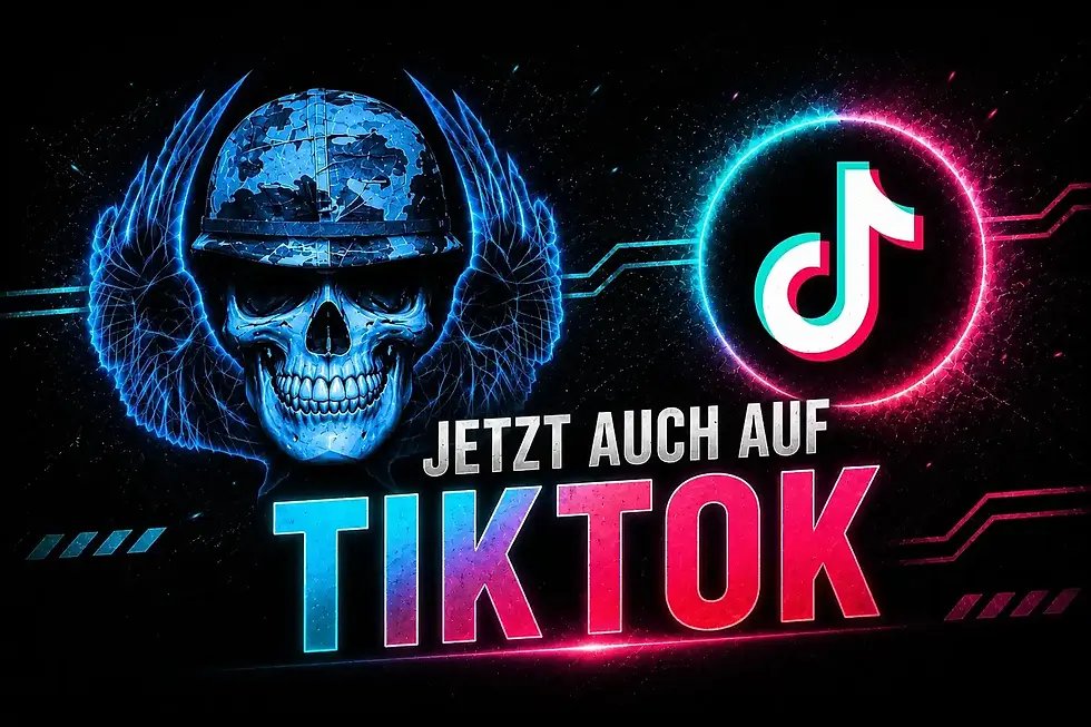 Death-Zone-Multigaming-Logo mit TikTok-Symbol und dem Schriftzug ‚Jetzt auch auf TikTok‘ zur Einführung des eigenen TikTok-Accounts.