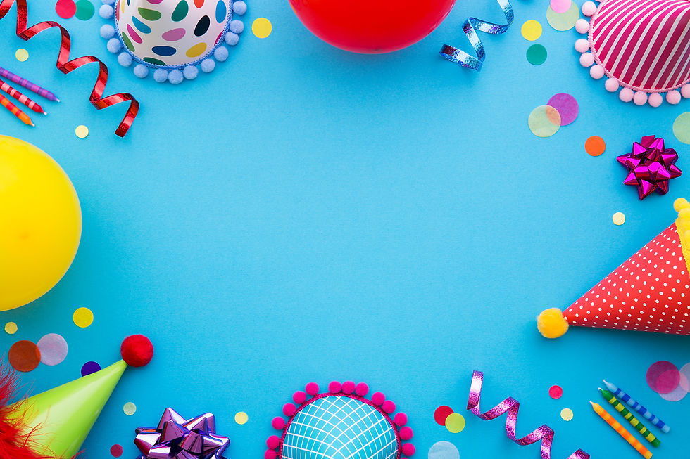 Birthday party background with party hat