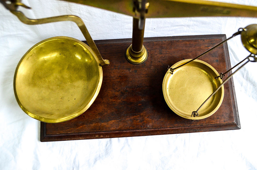 Thumbnail: ANTIQUE ENGLAND GENERAL STORE BRASS SCALE