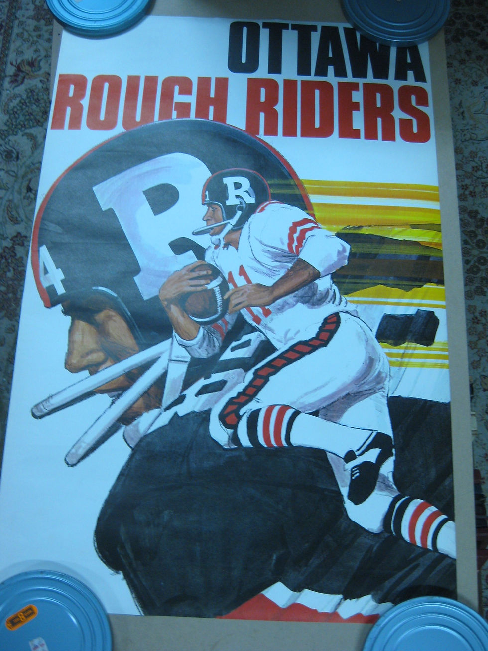 Thumbnail: OTTAWA ROUGH RIDERS VINTAGE CFL FOOTBALL TEAM POSTER -