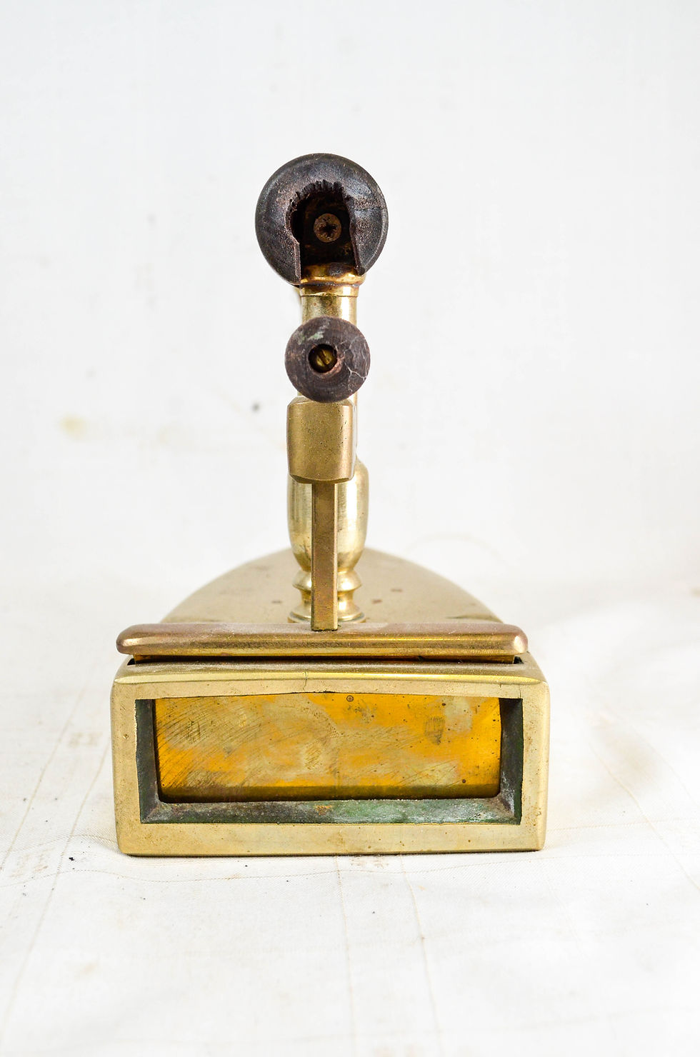 Thumbnail: Antique Brass Charcoal Clothes Sad Iron 1800s