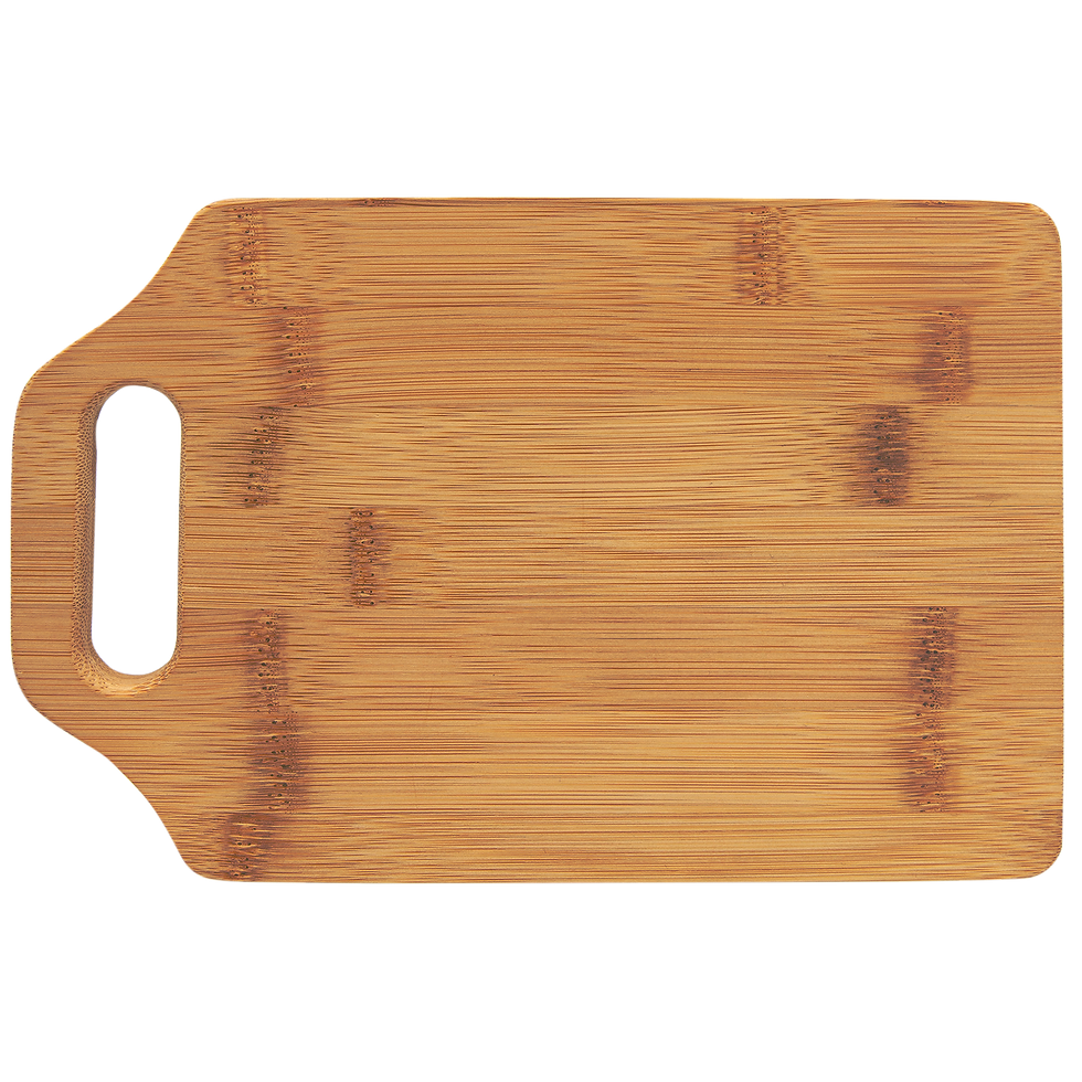 Bamboo Cutting Board with Handle in 9x6" - blank product, shown without engraving