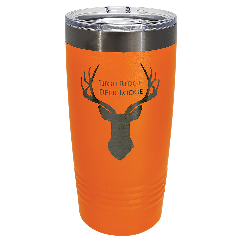 Polar Camel 20 oz Ringneck Tumbler - Ghost Black in Orange - engraved sample shown (example engraving)