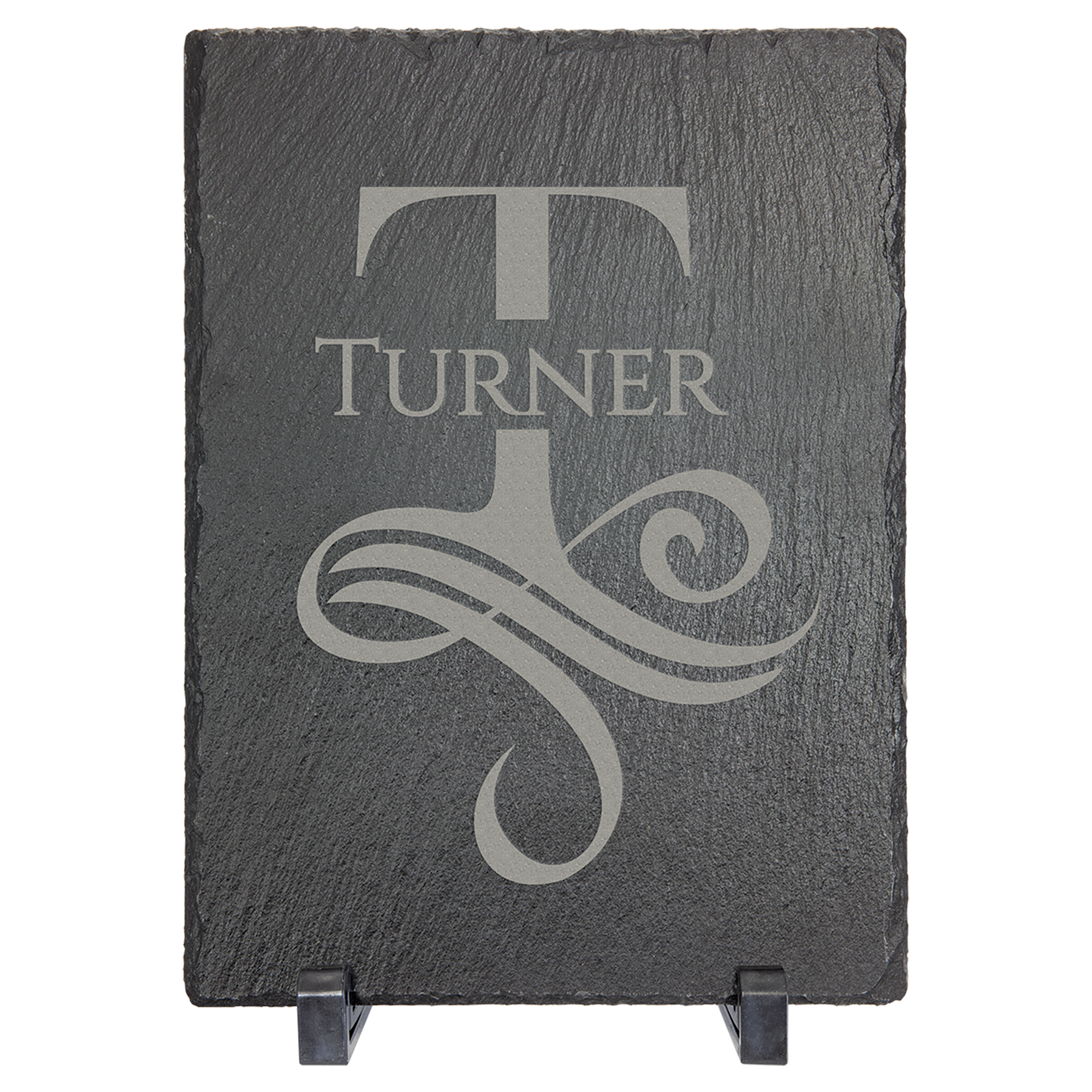 Rectangle Laser Slate with Stand in 5x7" - engraved sample shown (example engraving)