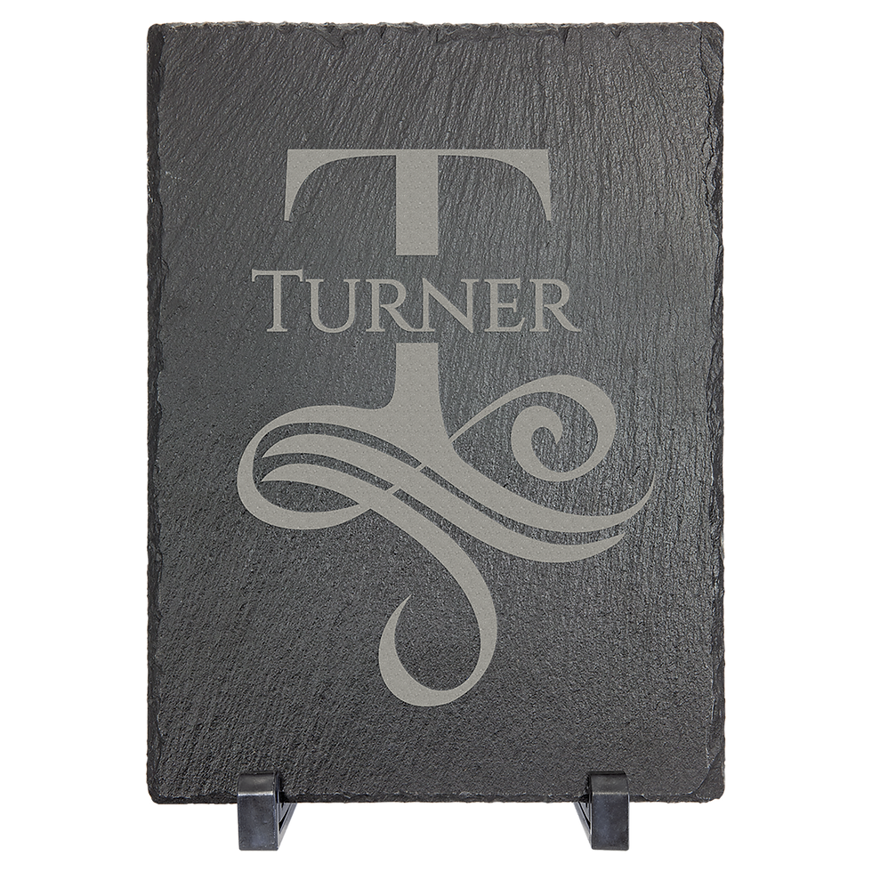 Rectangle Laser Slate with Stand in 5x7" - engraved sample shown (example engraving)
