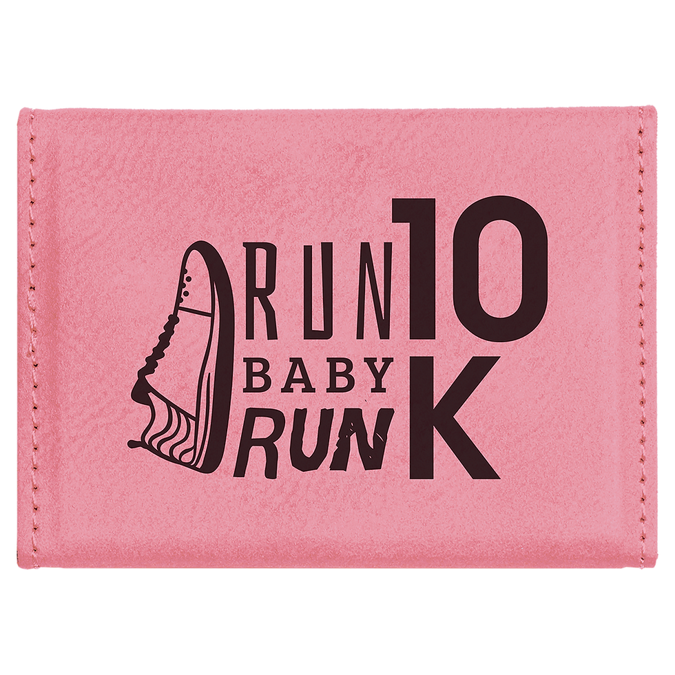 Leatherette Card Case in Pink - engraved sample shown (example engraving)