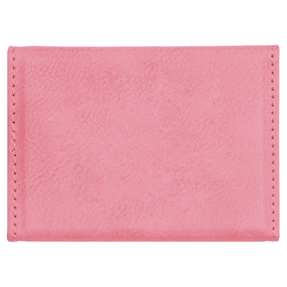 Leatherette Card Case in Pink - blank product, shown without engraving