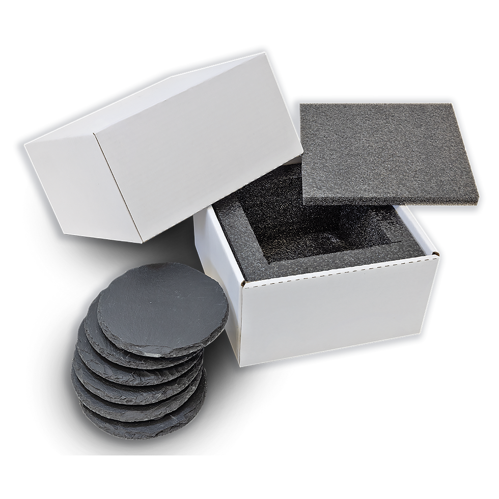 Round Slate Coaster Set (6-Piece) - out view