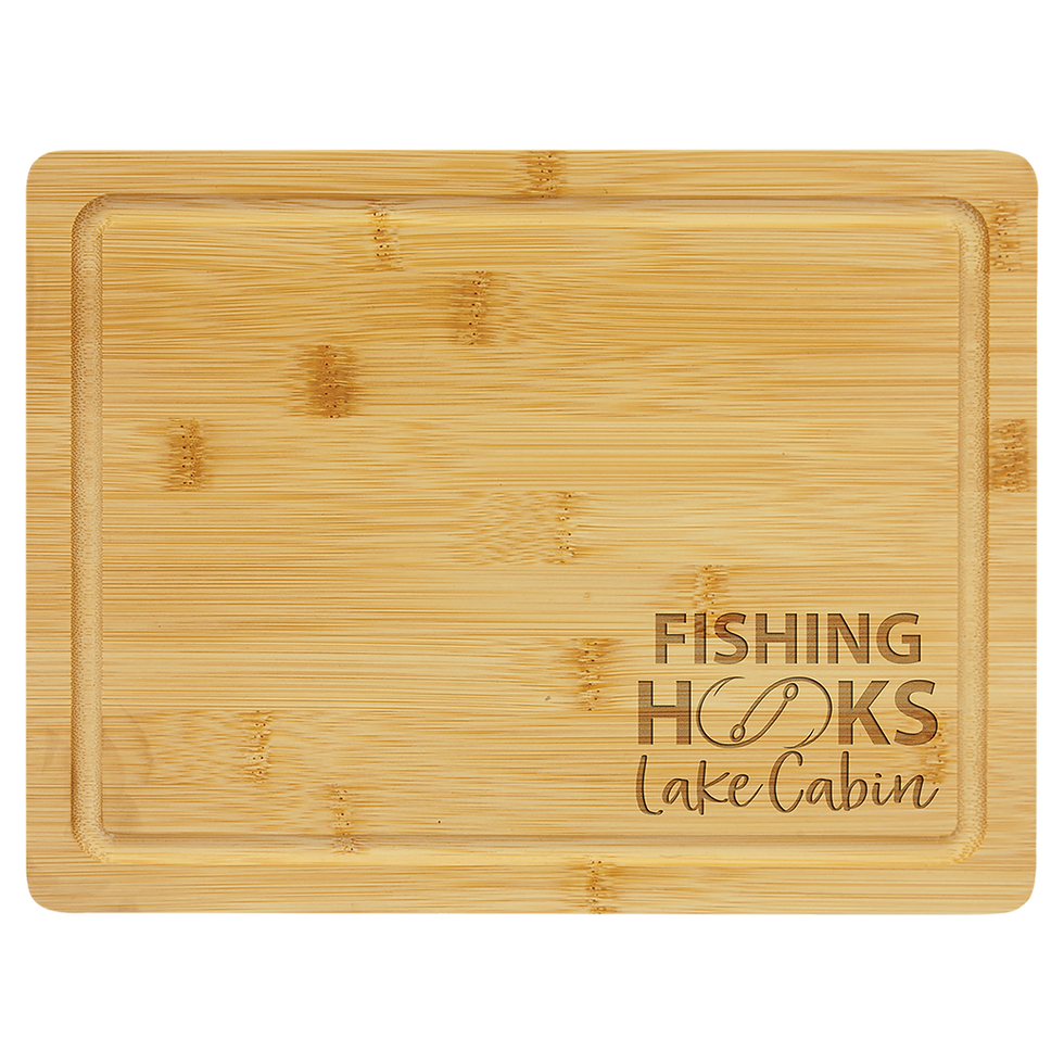 Bamboo Cutting Board with Drip Ring in 11.5x8.75" - engraved sample shown (example engraving)