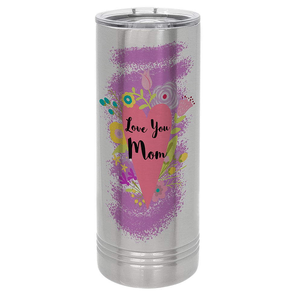 Polar Camel Sublimation 22 oz Skinny Tumbler with Slider Lid in Stainless Steel - engraved sample shown (example engraving)