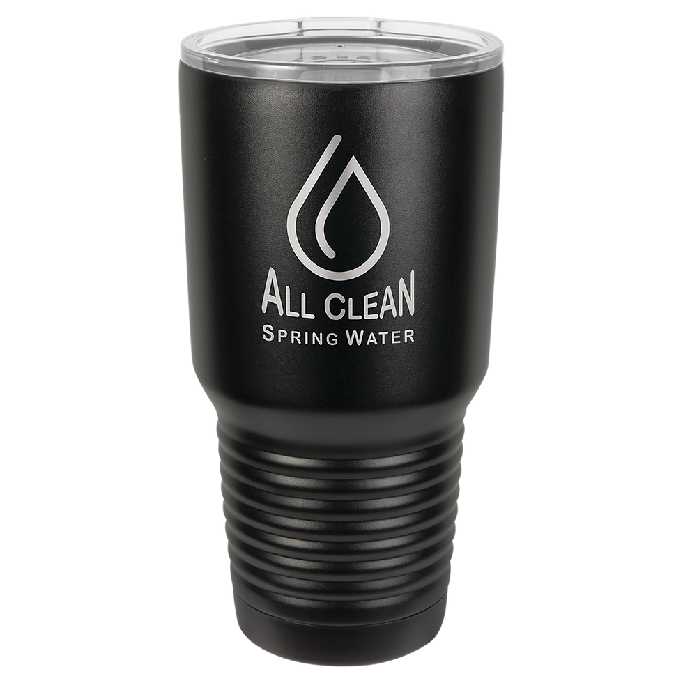 Polar Camel 30 oz Ringneck Tumbler - Standard Lid in Black - engraved sample shown (example engraving)