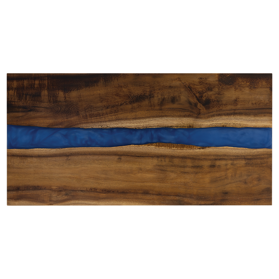 Acacia & Pearl Resin Serving Board in 18x9" Blue Pearl - blank product, shown without engraving
