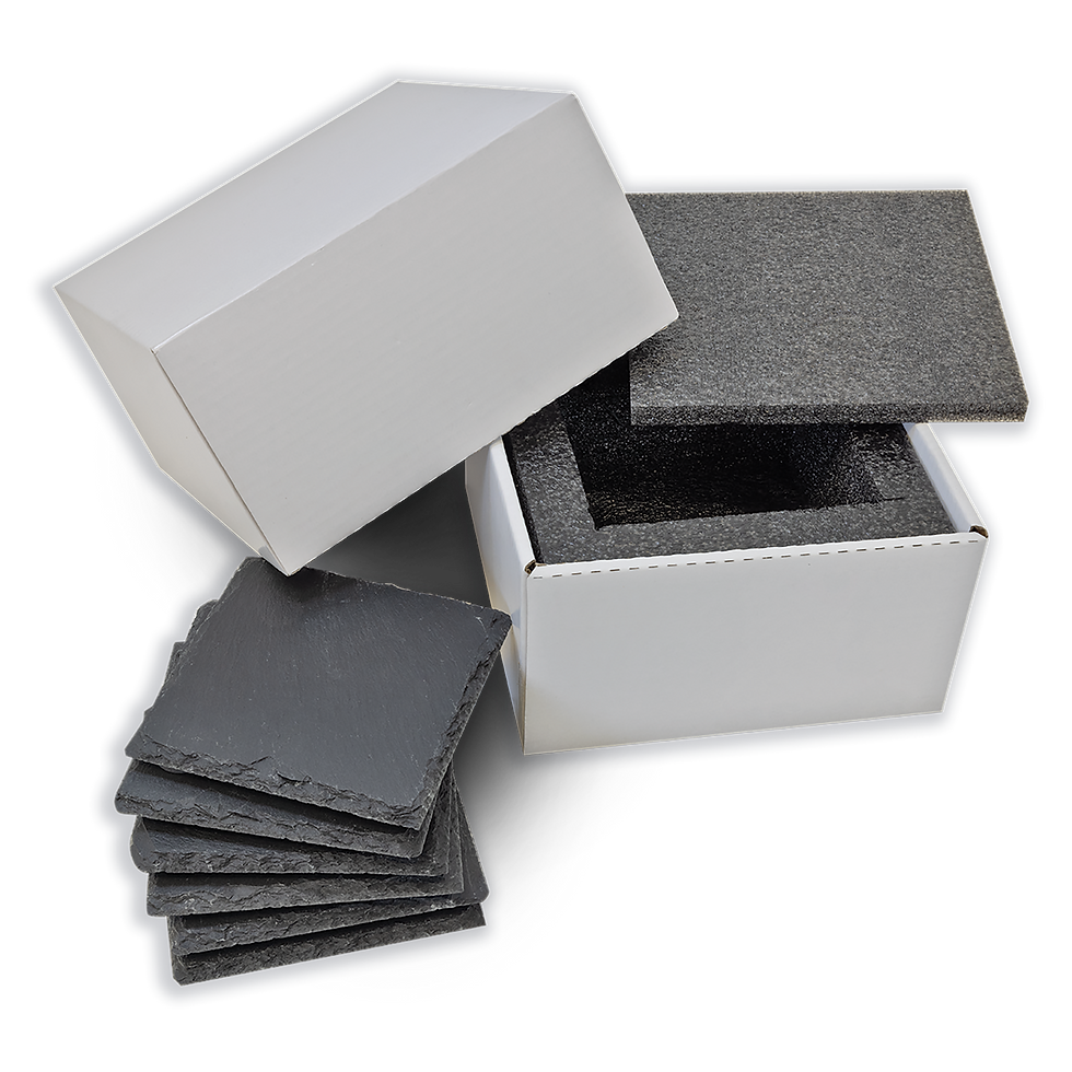 Square Slate Coaster Set (6-Piece) - out view