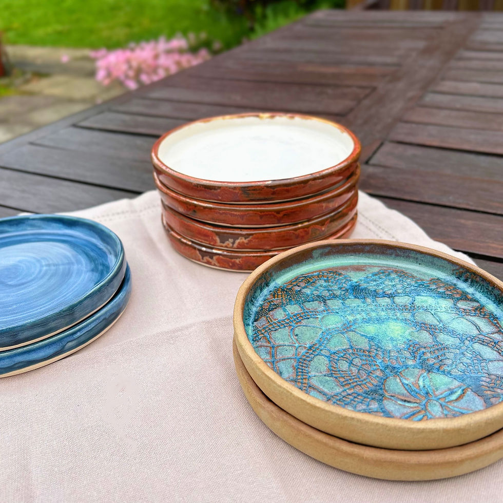 Thumbnail: Small Handmade White & Bronze Side plate