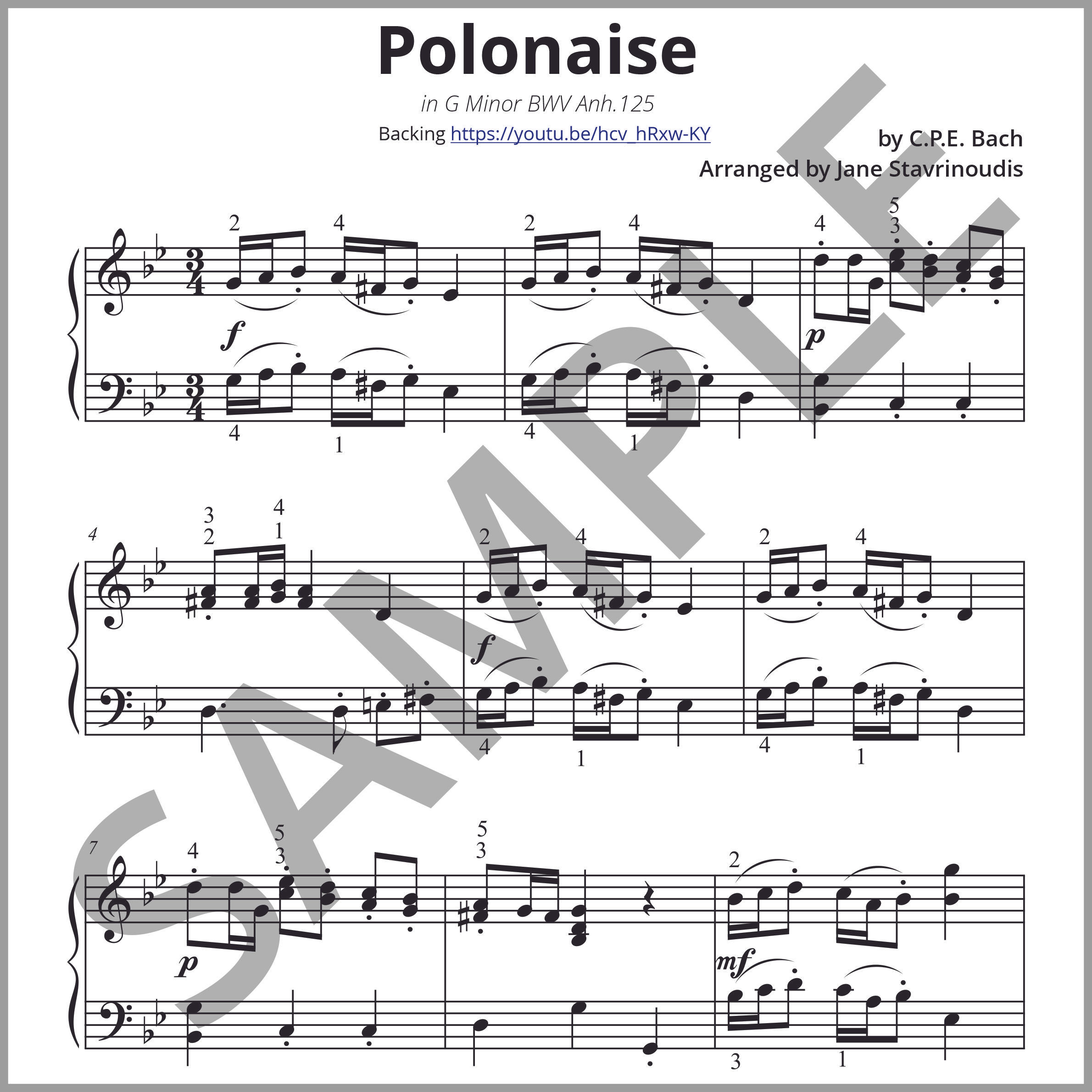 Polonaise in G minor (BWV Anh.125) by CPE Bach