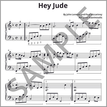 With this Grade 4 middle intermediate sheet music, you can play the famous Beatles’ song "Hey Jude" on piano as a solo or with the backing! This sheet music is an accurate, carefully created piano solo arrangement and includes a brief history and analysis. The whole melody is included in the piano part, so it makes for a perfect instrumental / piano solo cover. There are two versions in this download: 1) A black and white pdf 2) A colour-coded pdf for reluctant readers The key is F major and Simple Quadruple Time.