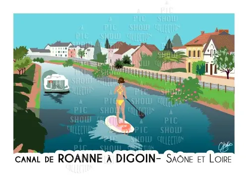 Canal de Roanne à Digoin, Saône et Loire avec paddleboard