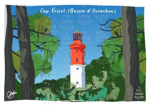Phare rouge et blanc de Cap Ferret, Bassin d'Arcachon