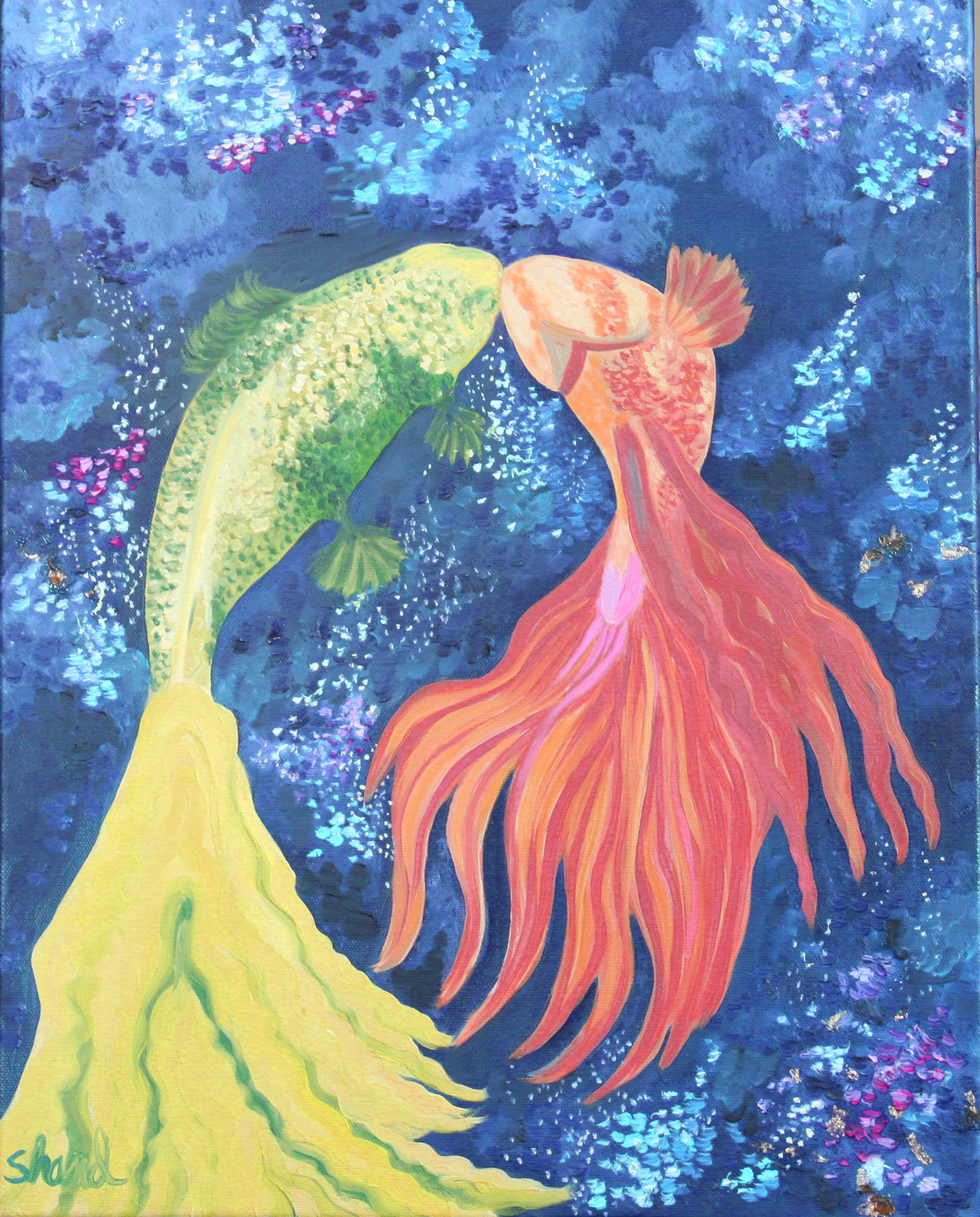 The fish kiss (oil) _16W x 20H _NB