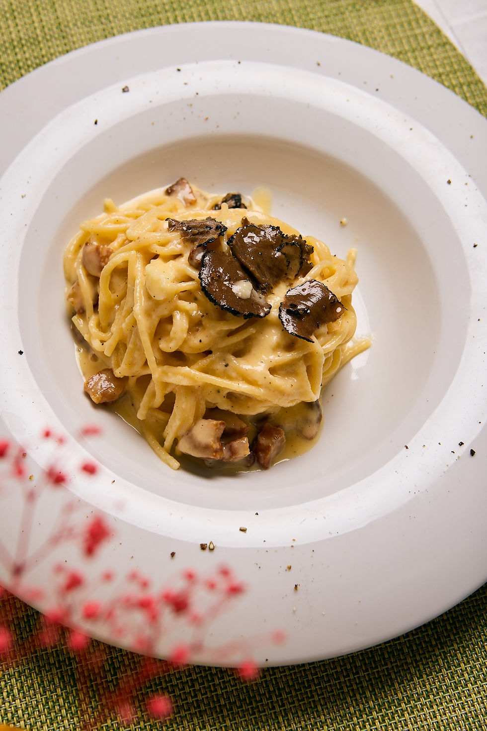 Espaguetis a la carbonara en Ibiza