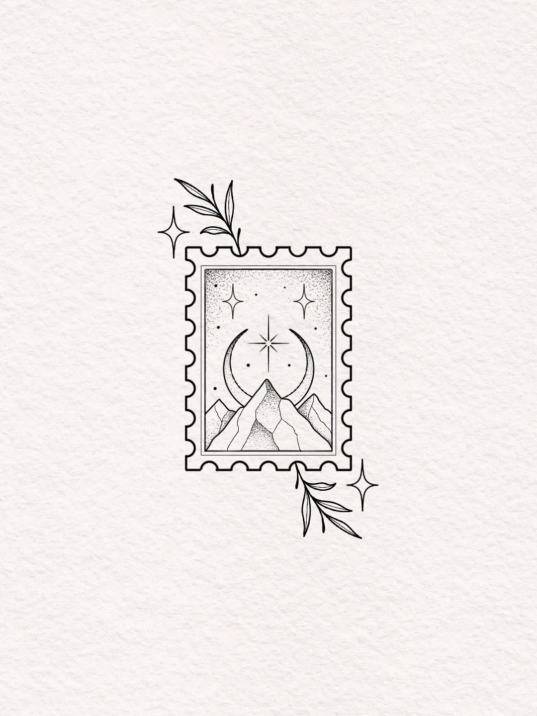 Night Court Post Stamp tattoo design