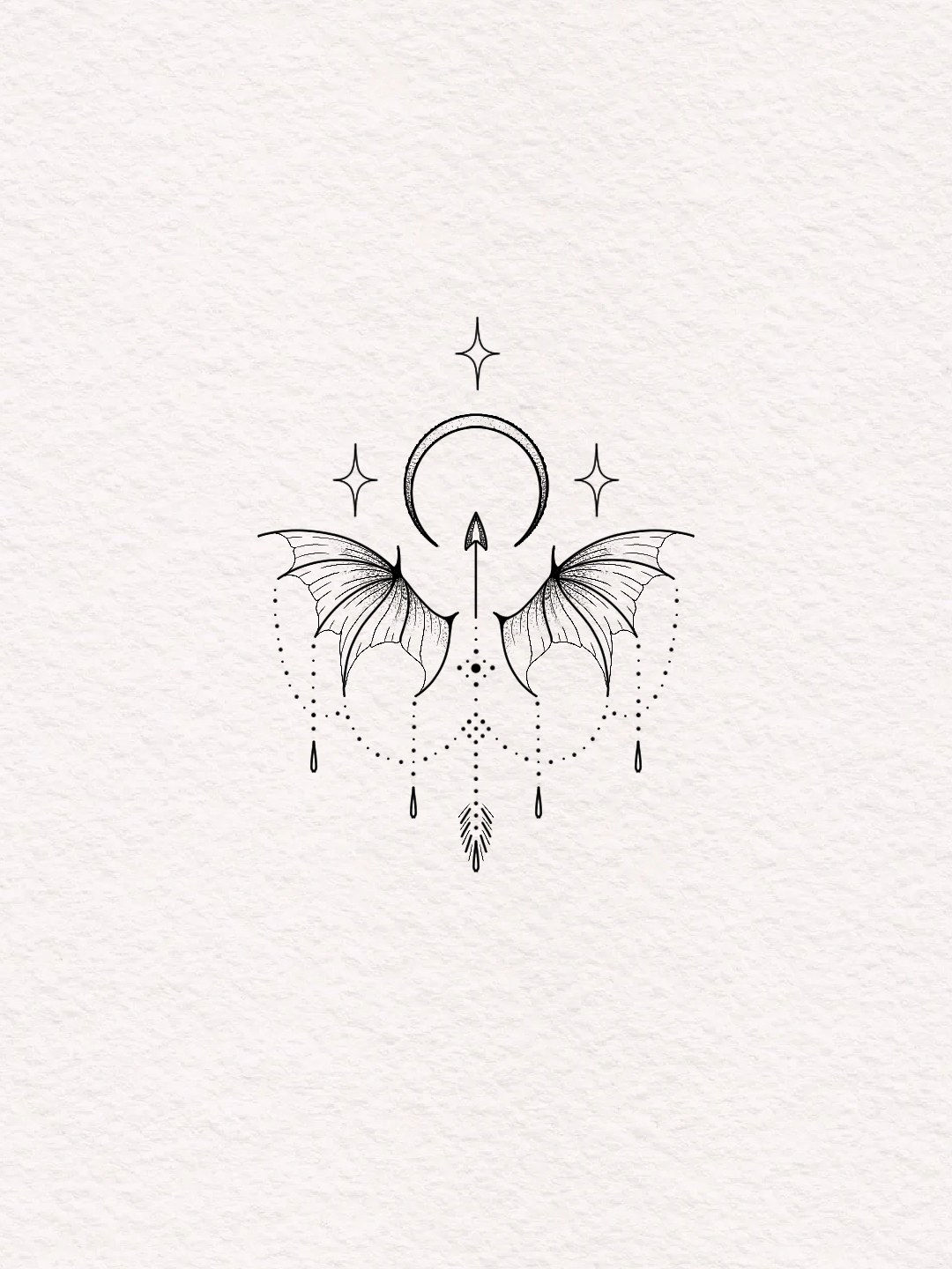 Ornamental Shadow Wings tattoo design