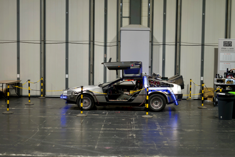 Delorean car at Birmingham 2023 Crepe city