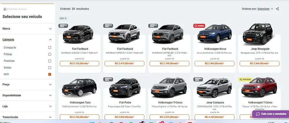 Carro por Assinatura e Locação Valor. P1 Autos consultoria automotiva em Curitiba