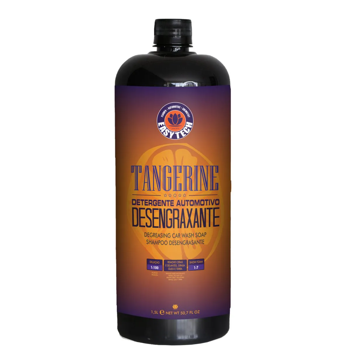 Lava Auto Desengraxante Tangerine é um shampoo revolucionário para automotores. Com alta concentração e pH alcalino, é perfeito para remoção de ceras, barro, gorduras e fuligens.