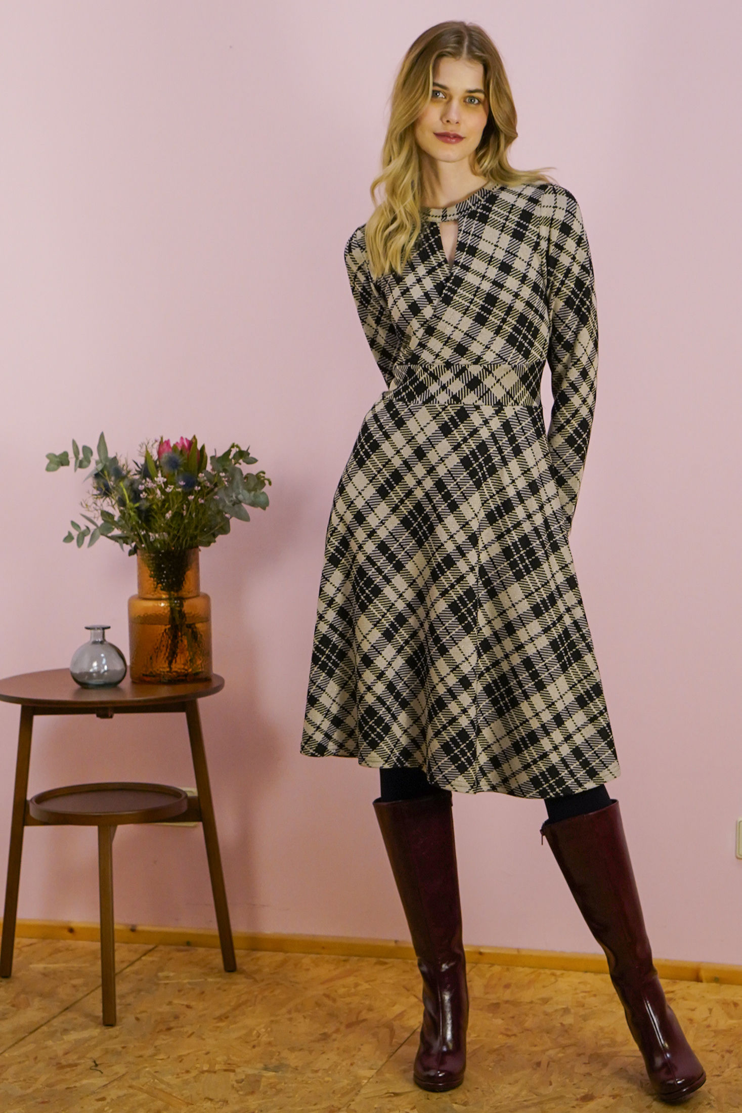 Dress T.illyIJ gold check