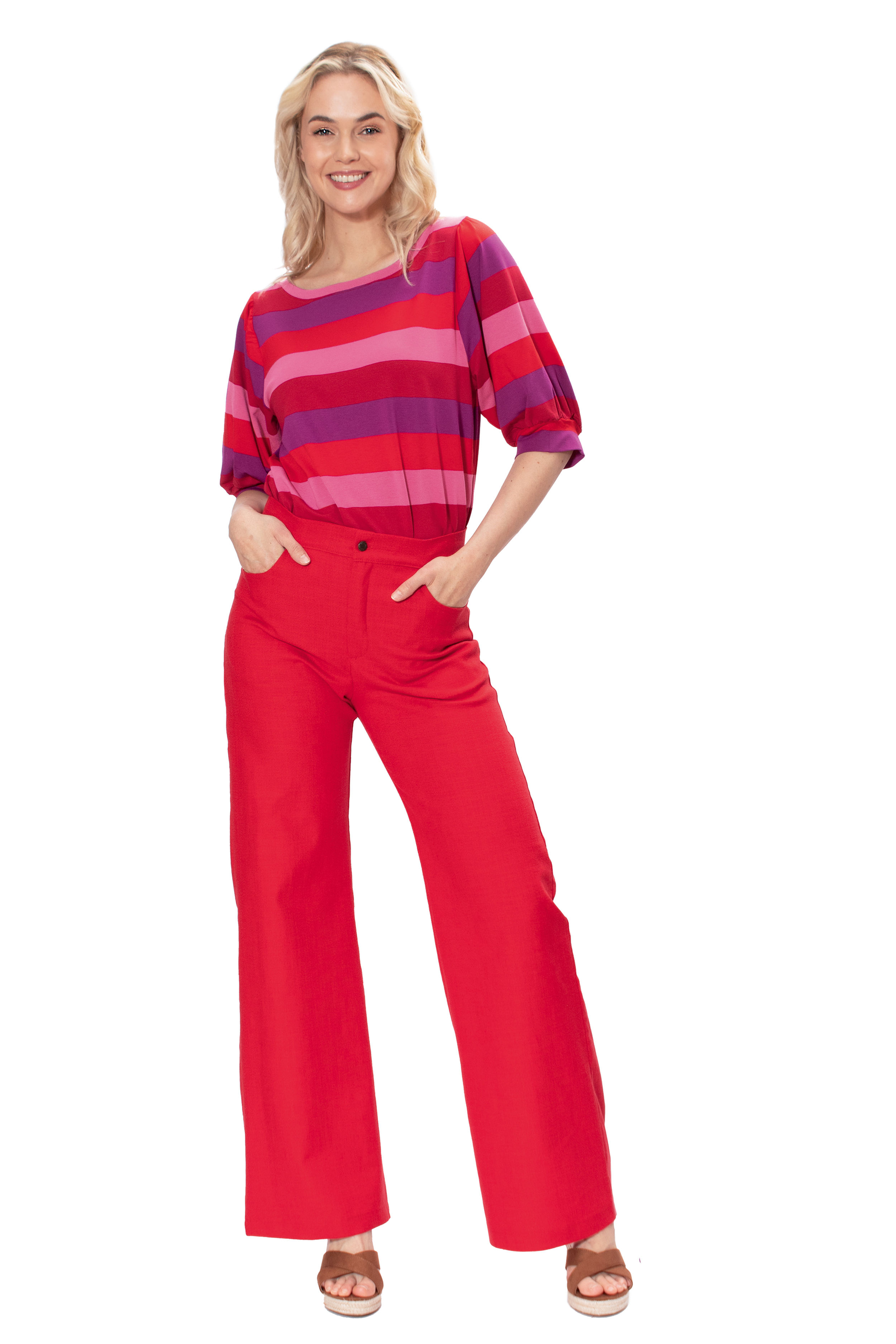 Pants M.aribelIJ leinen mix rot