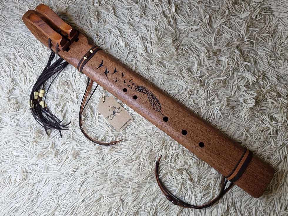 Flauta Nativa Dupla (drone) Dm - Cedro |Série Especial|