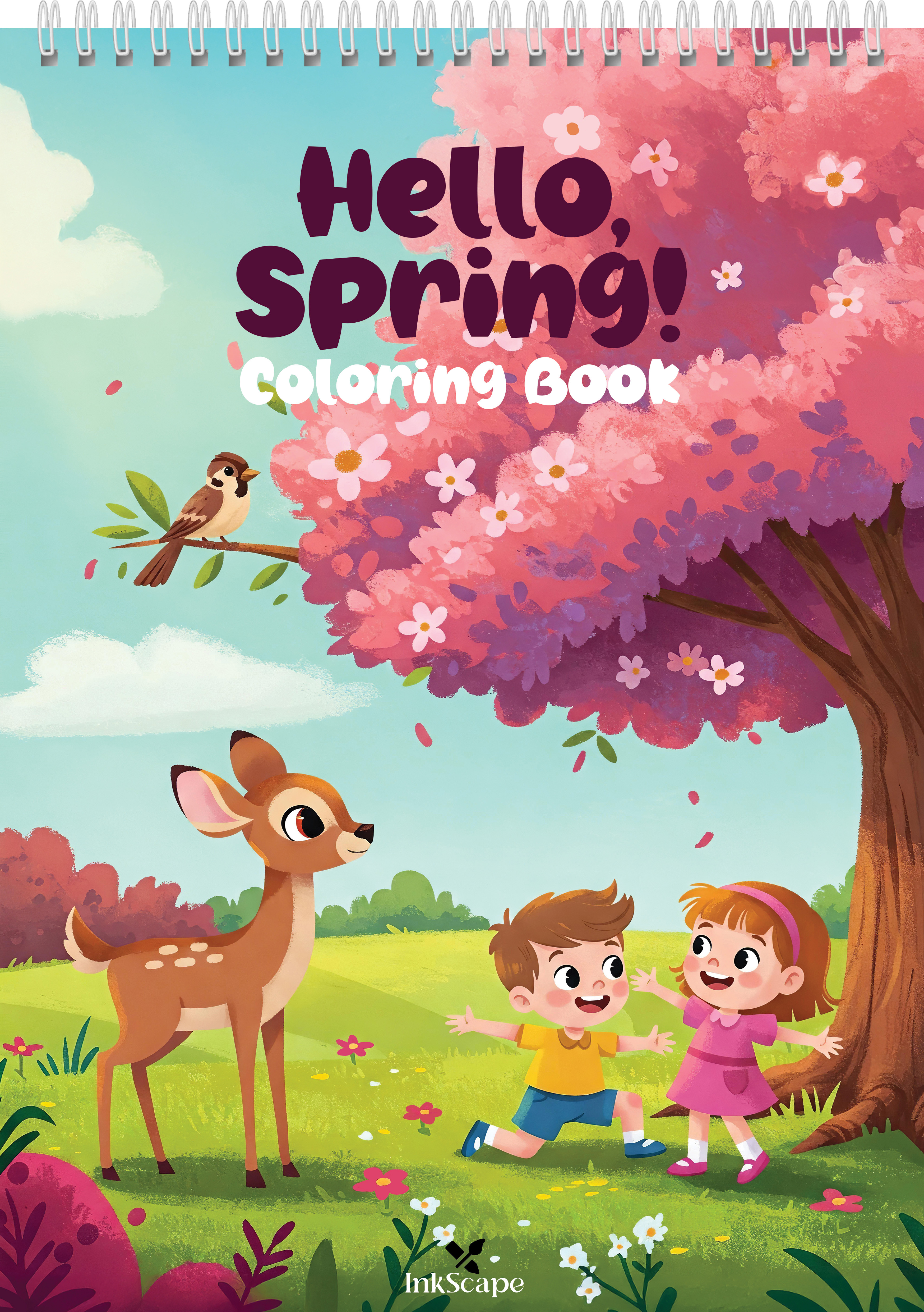 Carte de colorat Hello, Spring! | 40 de ilustrații | Format A5 | Ediția 2025