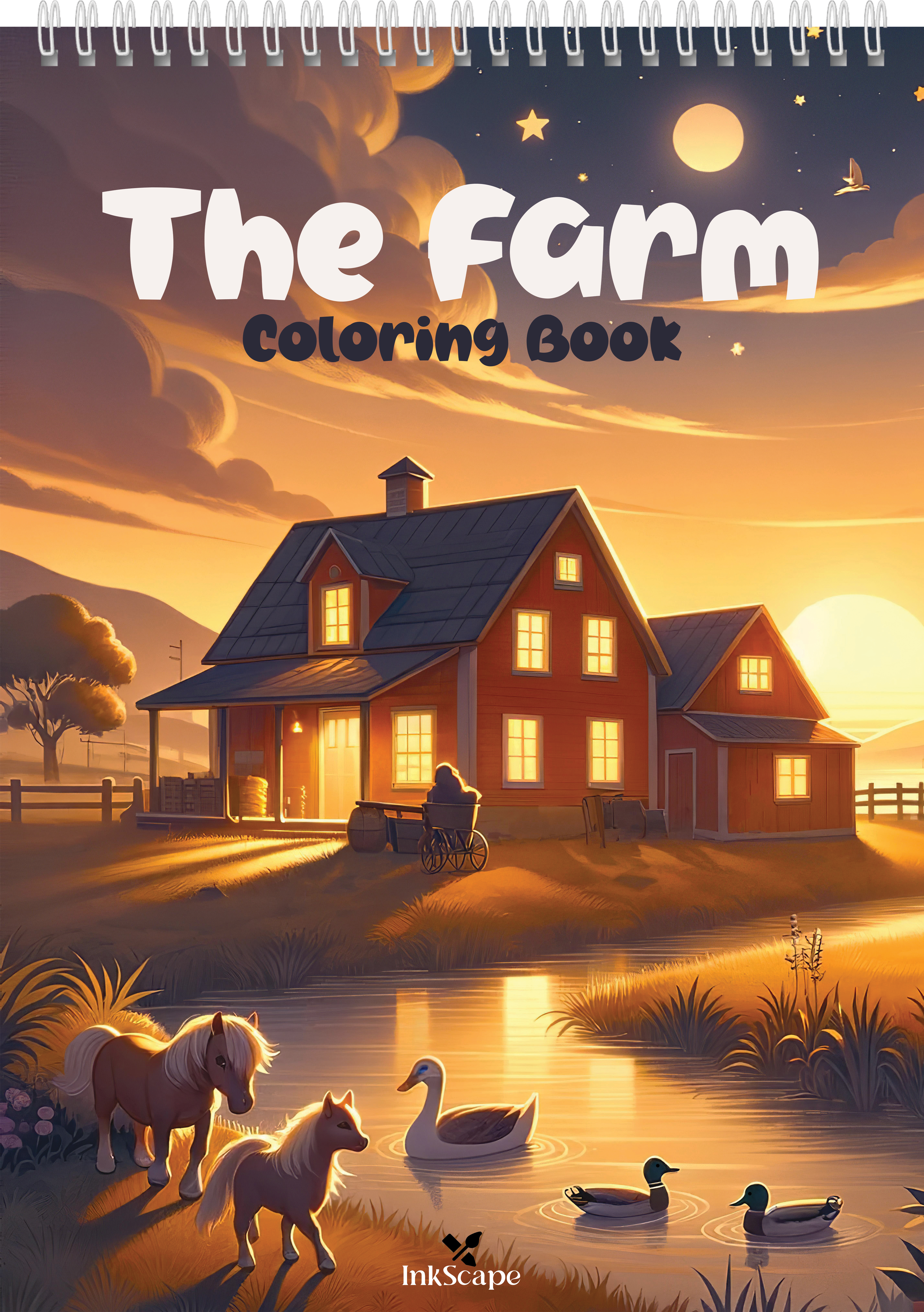 Carte de colorat The Farm | 40 de ilustrații | Format A5 | Ediția 2024