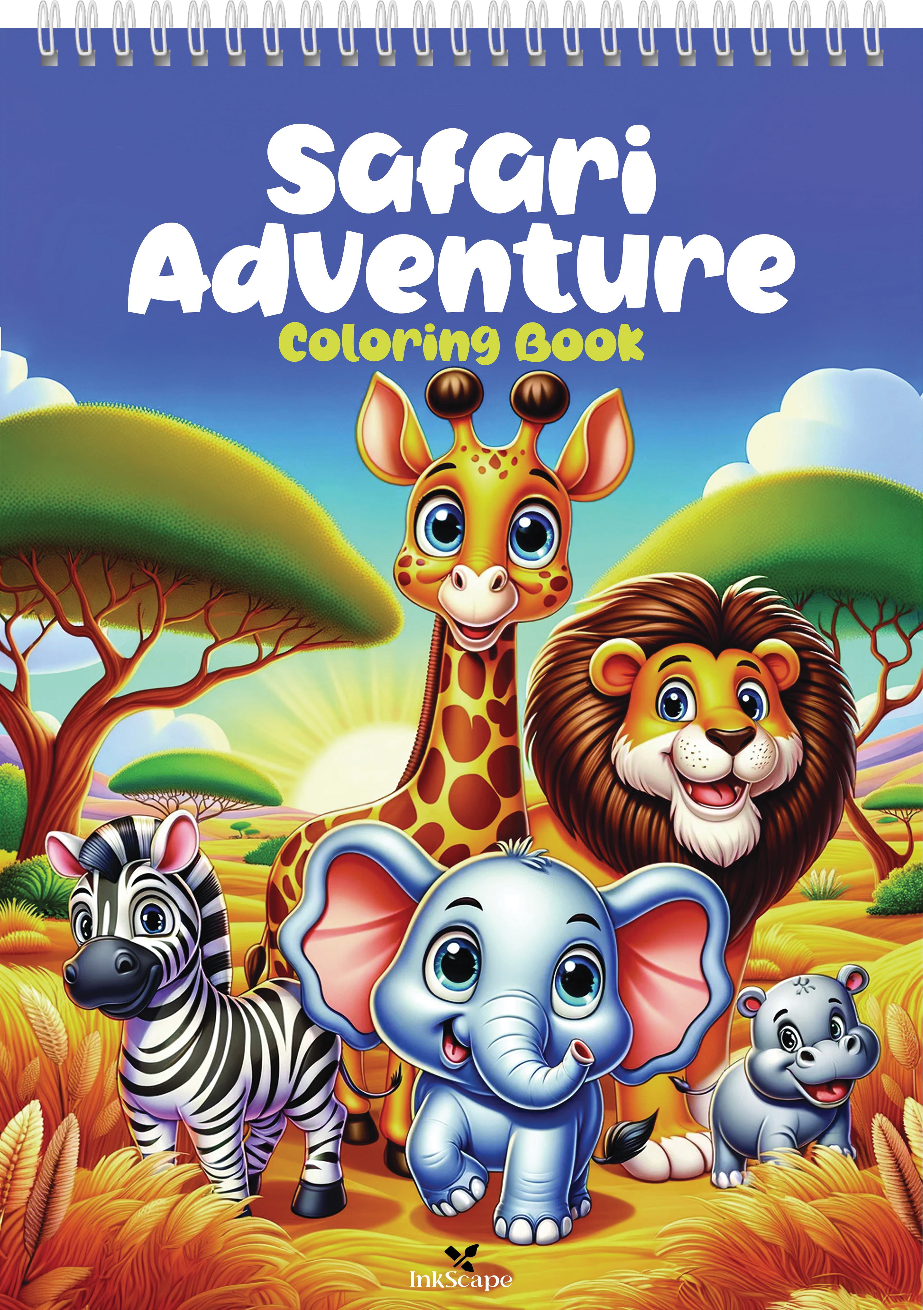 Carte de colorat Safari Adventure | 40 de ilustrații | Format A5 | Ediția 2026