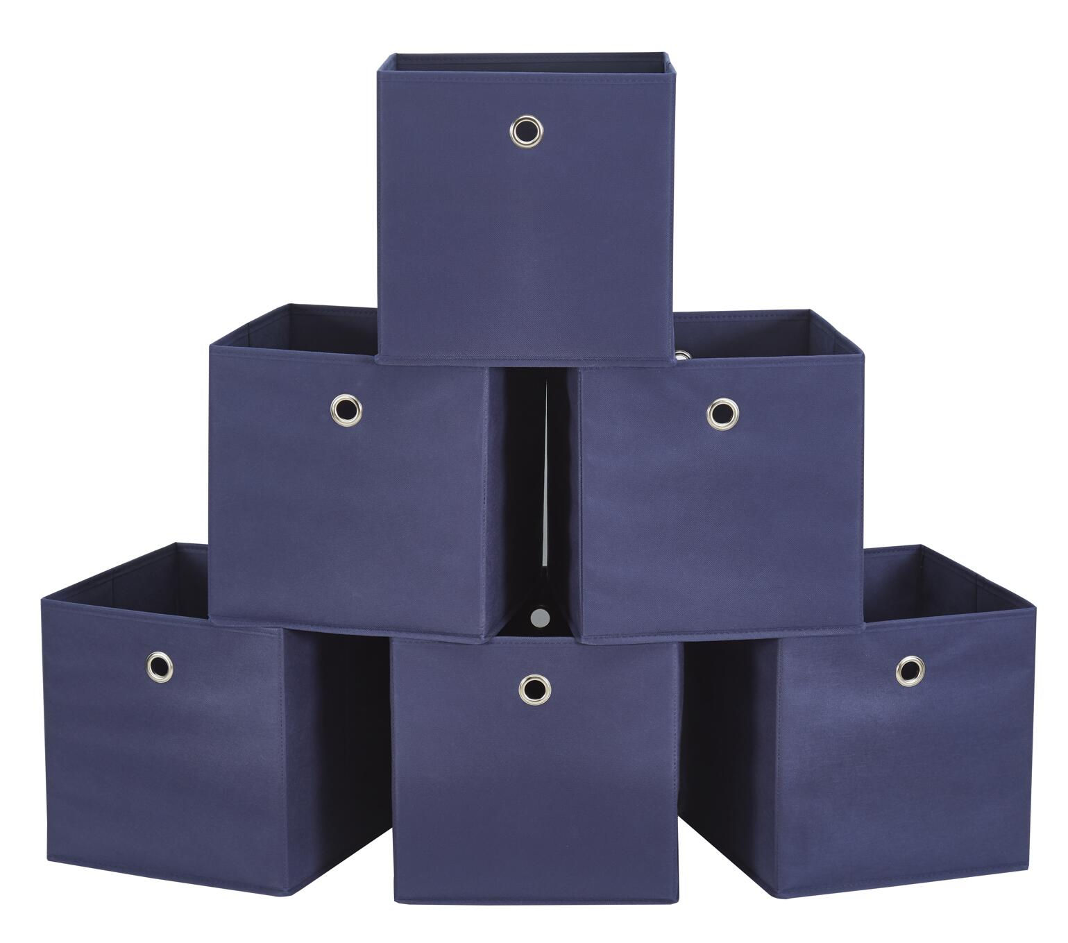 Square Fabric Storage Box - Navy