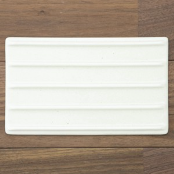 縮圖：お洒落な飛白17cm平長角皿