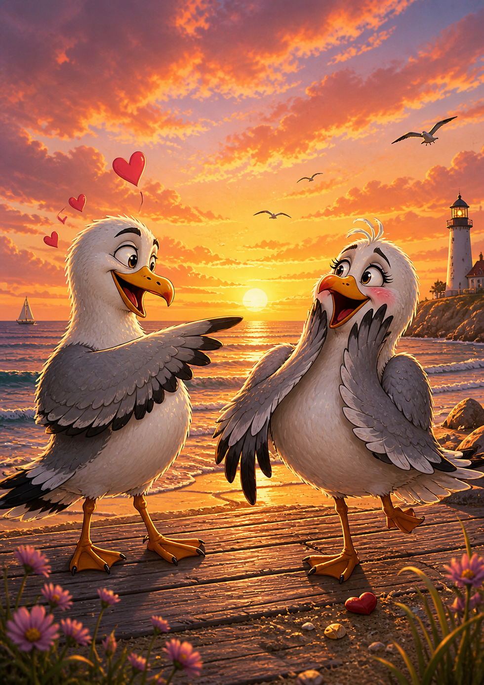 Singing Seagulls cards - My Favourite Person
