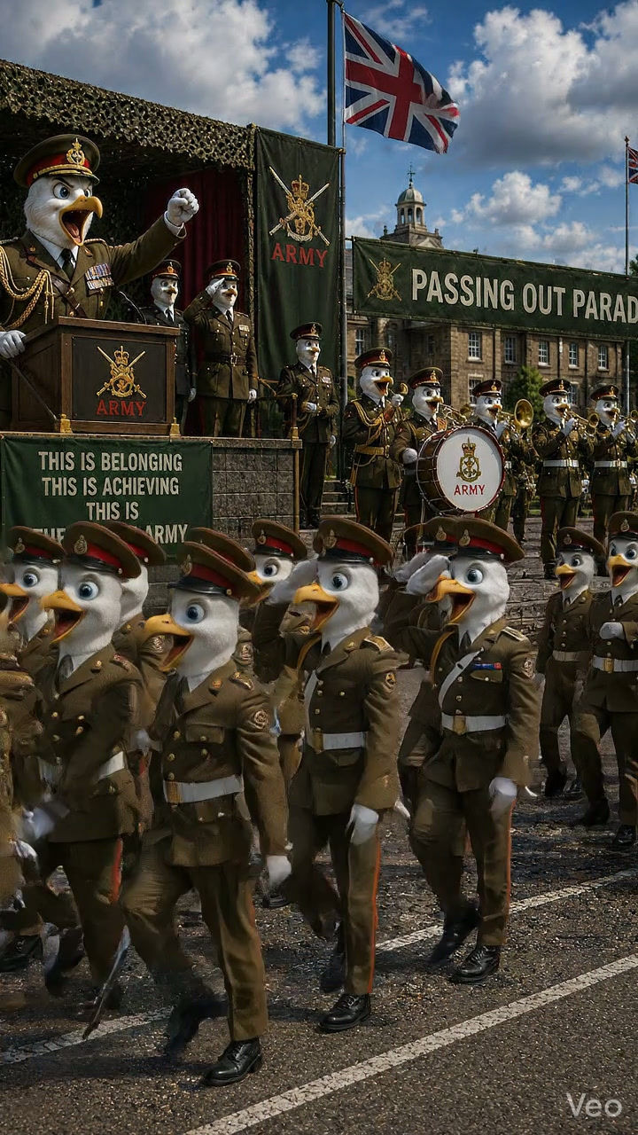 Thumbnail: Funny British Army passing out parade card featuring polished soldiers graduating from military basic training with humorous
